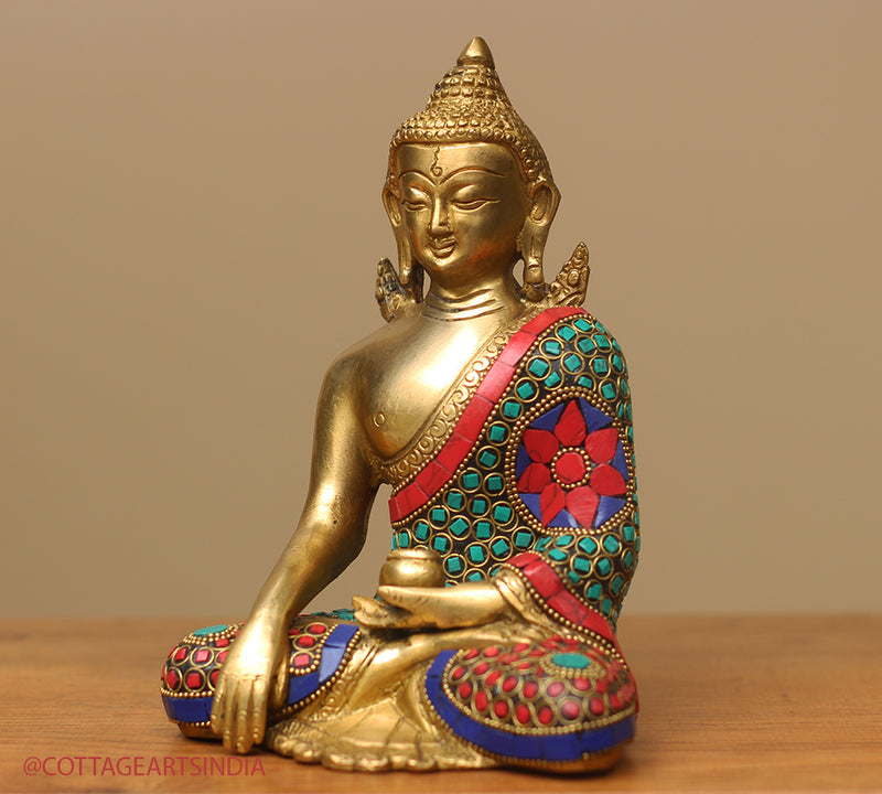 Brass Buddha Stonework 8"