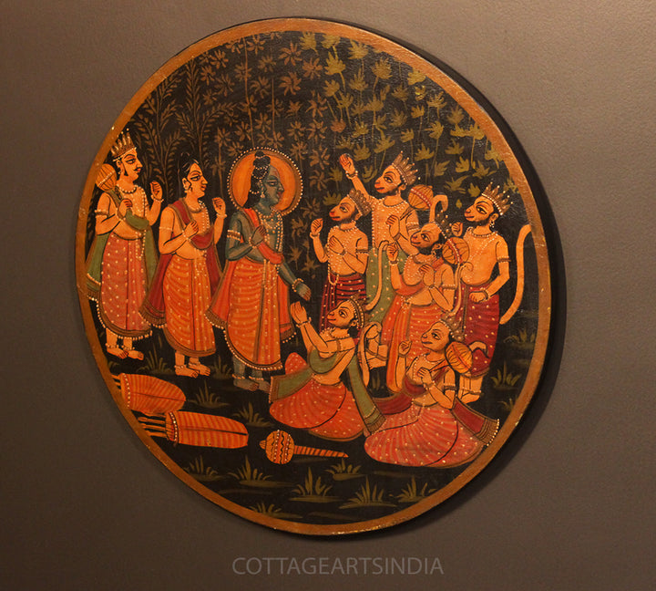 Miniature Painting on Wood -Ramji In Vanvaas