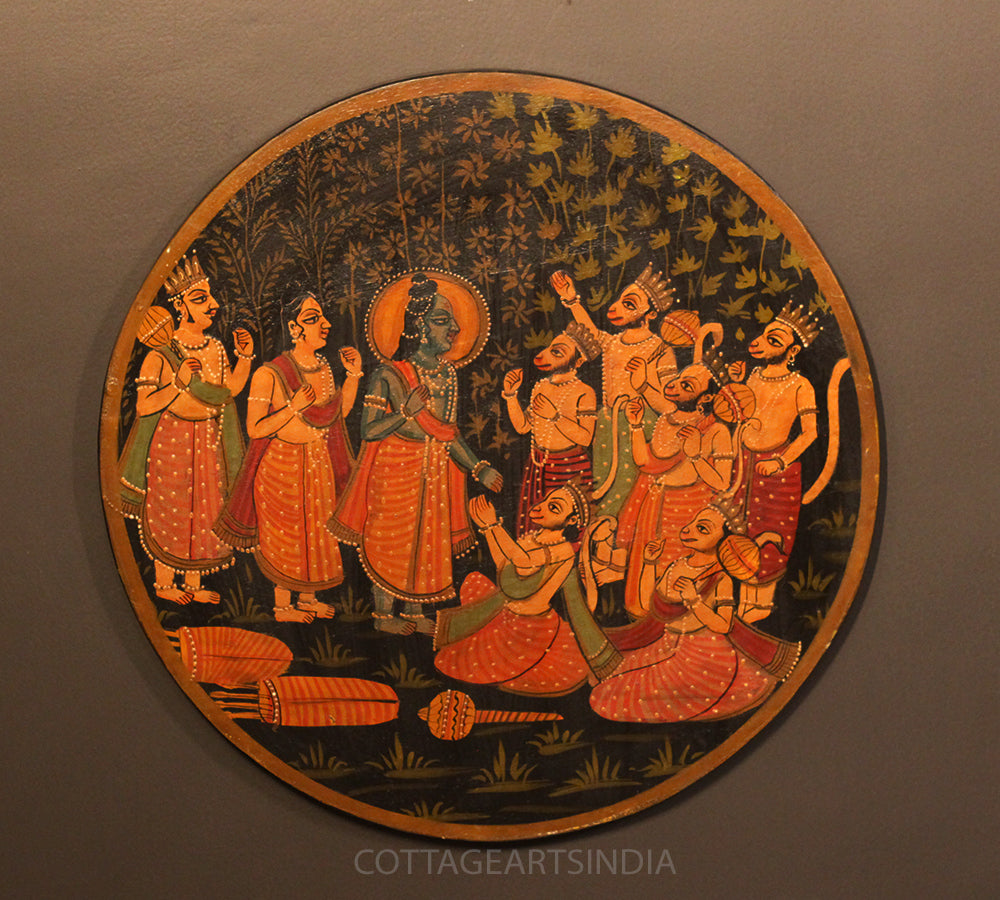 Miniature Painting on Wood -Ramji In Vanvaas