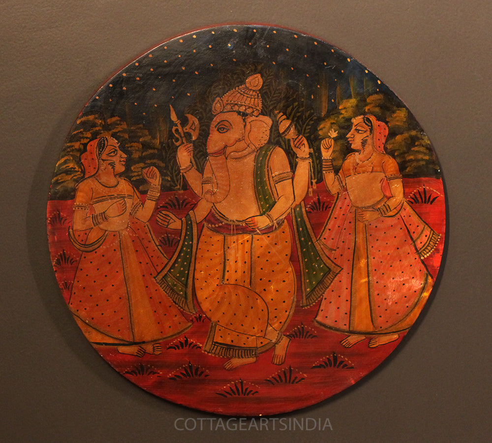 Miniature Painting on Wood - Ganesh ji