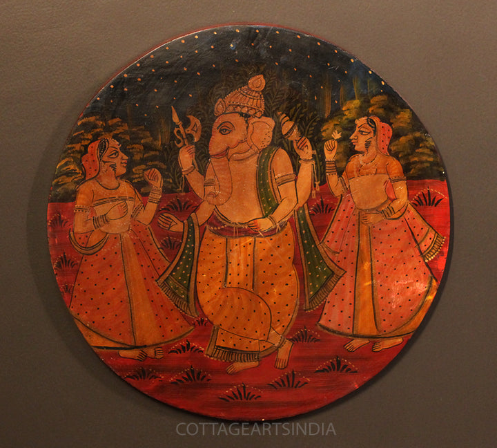 Miniature Painting on Wood - Ganesh ji