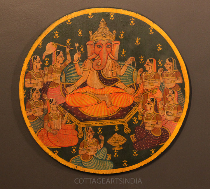 Miniature Painting on Wood - Ganeshji