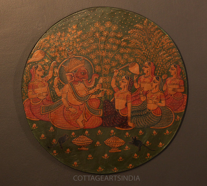 Miniature Painting on Wood - Ganeshji