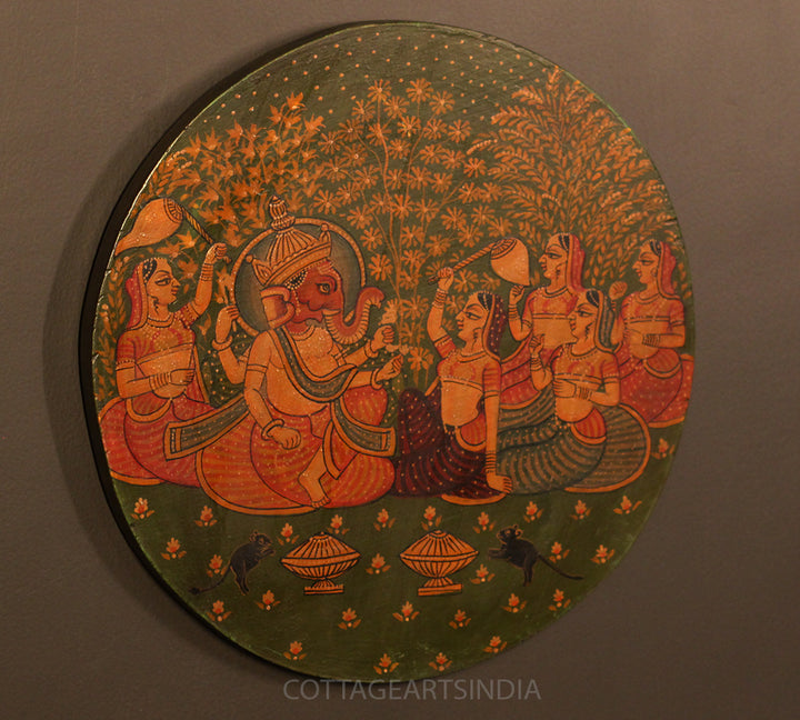 Miniature Painting on Wood - Ganeshji