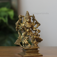 Handcrafted Brass Goddess Durga Mahishasuramardini Idol