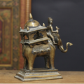 Brass Vintage Elephant Trunk Up With Mahavat 10"