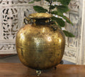 Brass Vintage Carved Planter