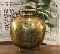 Brass Vintage Carved Planter