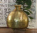 Brass Vintage Carved Planter