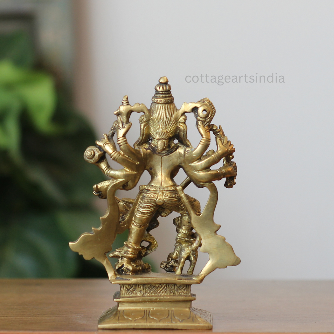 Handcrafted Brass Goddess Durga Mahishasuramardini Idol