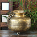 Brass Vintage Carved Planter