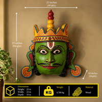 Vintage Odisha Wooden Folk Mask – Traditional Indian Folk Art