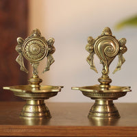 Brass Shankh Chakra Diya