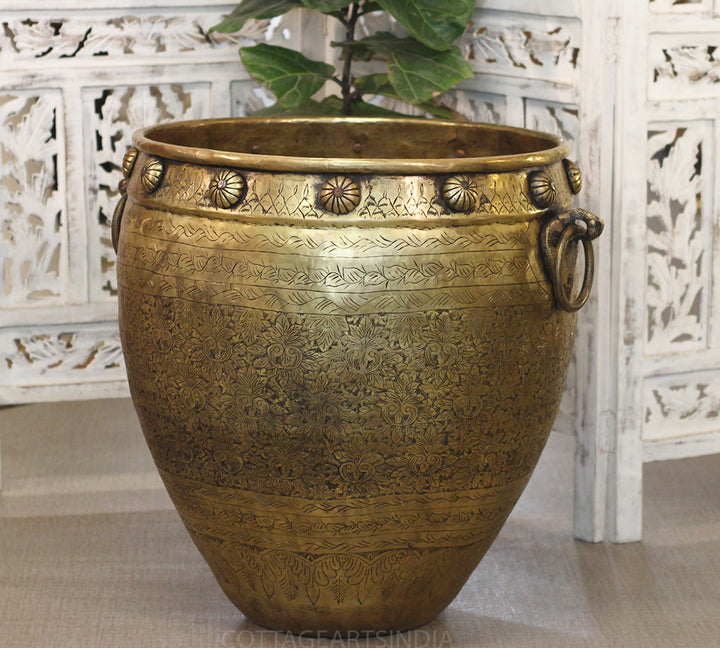 Brass Vintage Fine Carving Planter