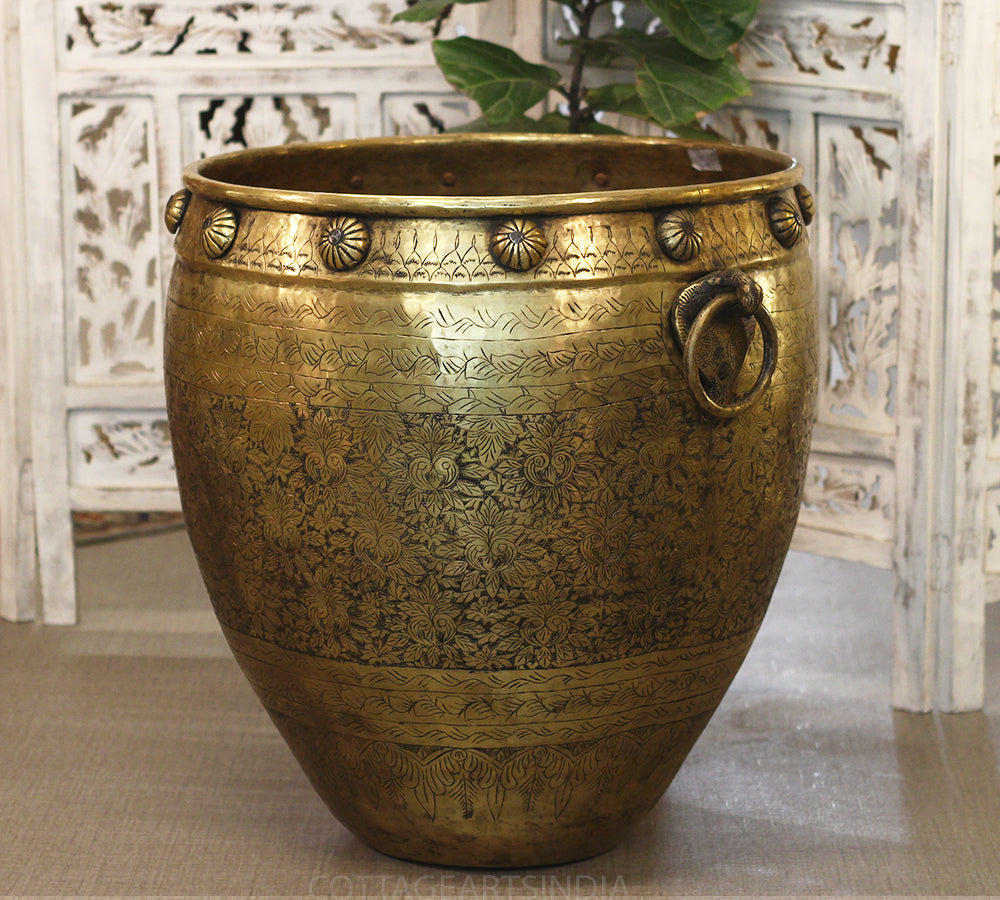 Brass Vintage Fine Carving Planter