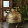Brass Vintage Carved Planter