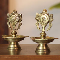 Brass Shankh Chakra Diya