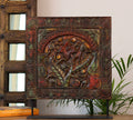 Vintage Tribal Teak Wood Carving Panel | Hand-Carved Folk Art Heritage Décor