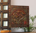 Vintage Tribal Teak Wood Carving Panel | Hand-Carved Folk Art Heritage Décor