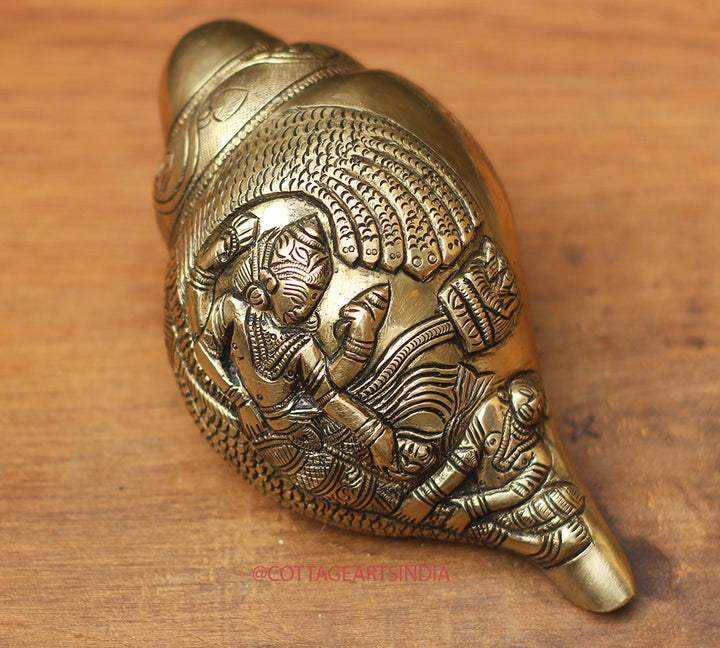 Brass Blowing Shanhka /Conch Vishnu Narayan