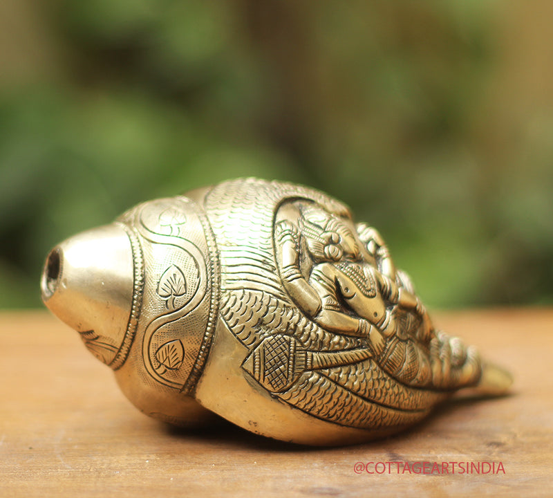Brass Blowing Shanhka /Conch Vishnu Narayan