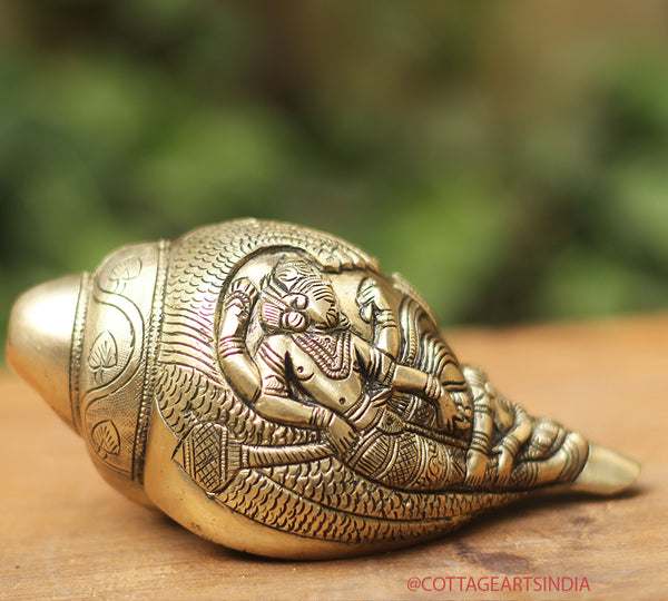 Brass Blowing Shanhka /Conch Vishnu Narayan