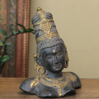Parvati Bust in Matte Black and Rustic Gold Finish