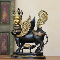Brass Kamdhenu Superfine 17" Black and Gold Finish