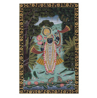 Shrinathji in the Forest of Vrindavan Pichwai Painting – Handcrafted  Artwork