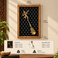 Brass Ganesha Pooja Spoon Wall Frame