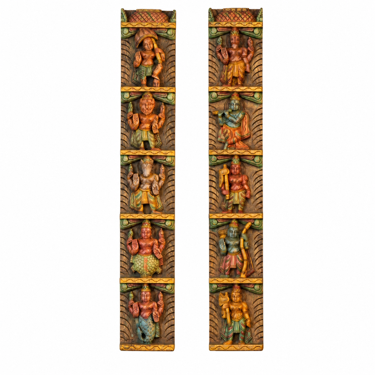 Wooden Wall Panel Dasavthar 36"-Set of 2