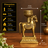 Brass Horse Candle Stand