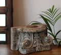 Vintage Teak Wood Haveli Pillar Base | Reclaimed Wooden Pedestal Stand
