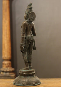 Brass Standing Parvati – Chola Style in Authentic Bronze Finish