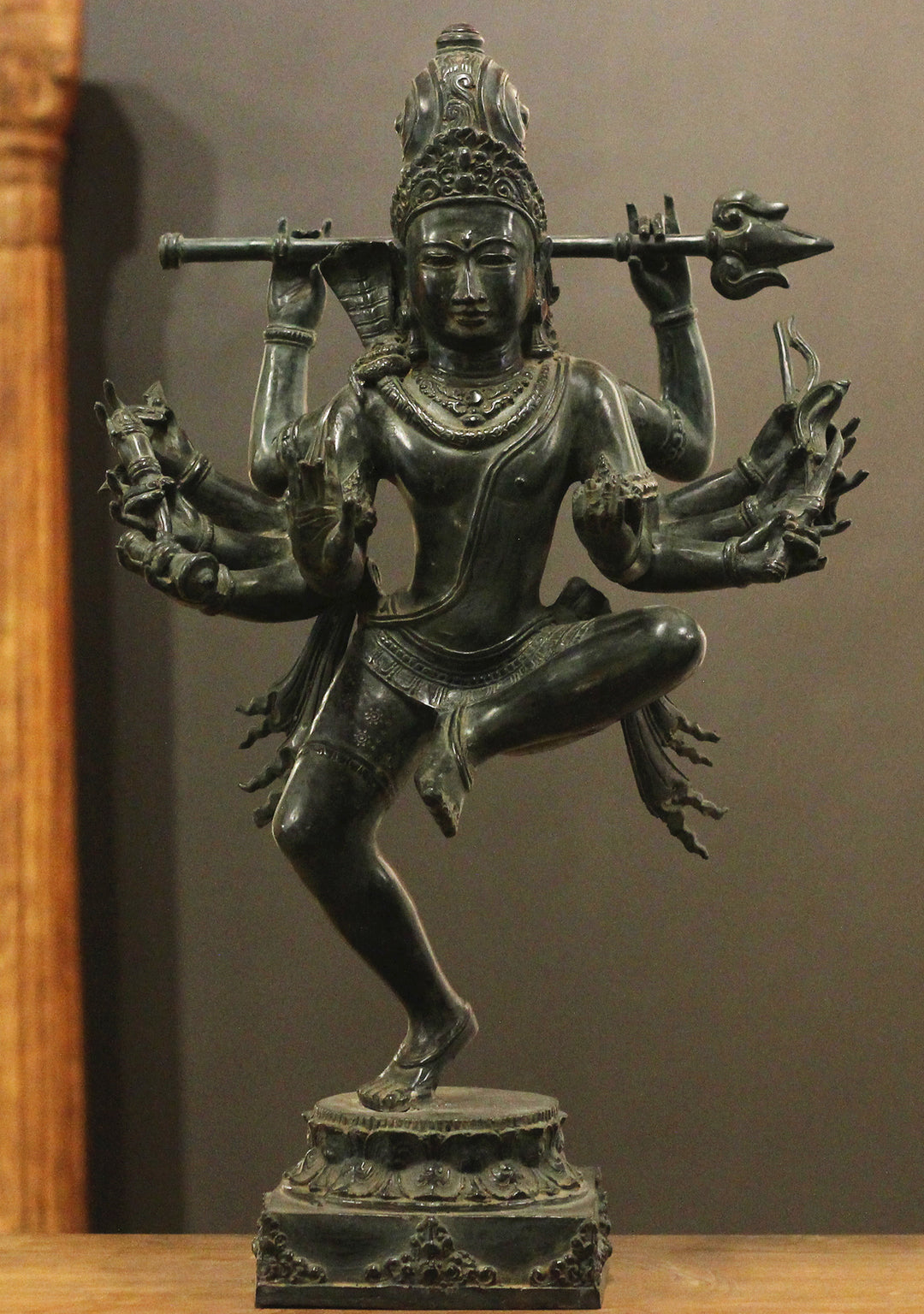 Exceptional Bronze Balinese Dancing Shiva – 10 Hands with Trident