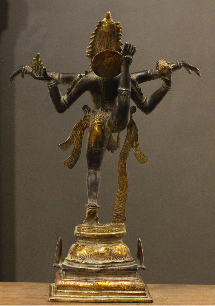 Tandav Shiva in Brass – Antique Black and Gold Finish
