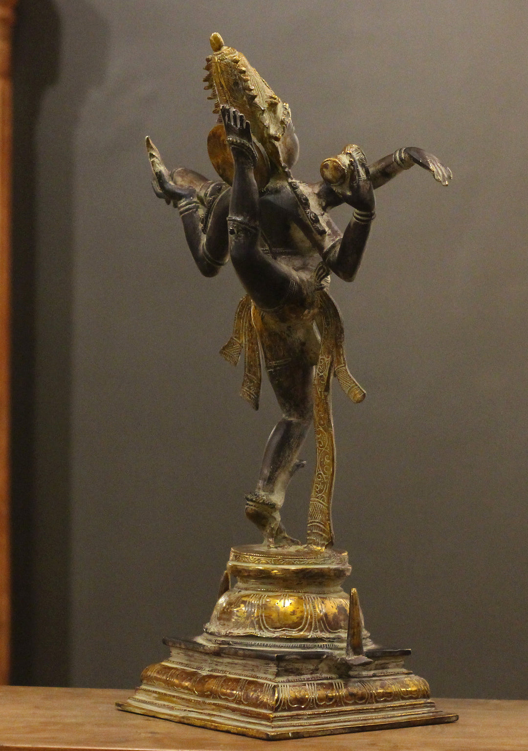 Tandav Shiva in Brass – Antique Black and Gold Finish