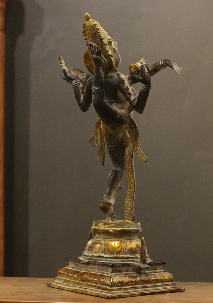 Tandav Shiva in Brass – Antique Black and Gold Finish