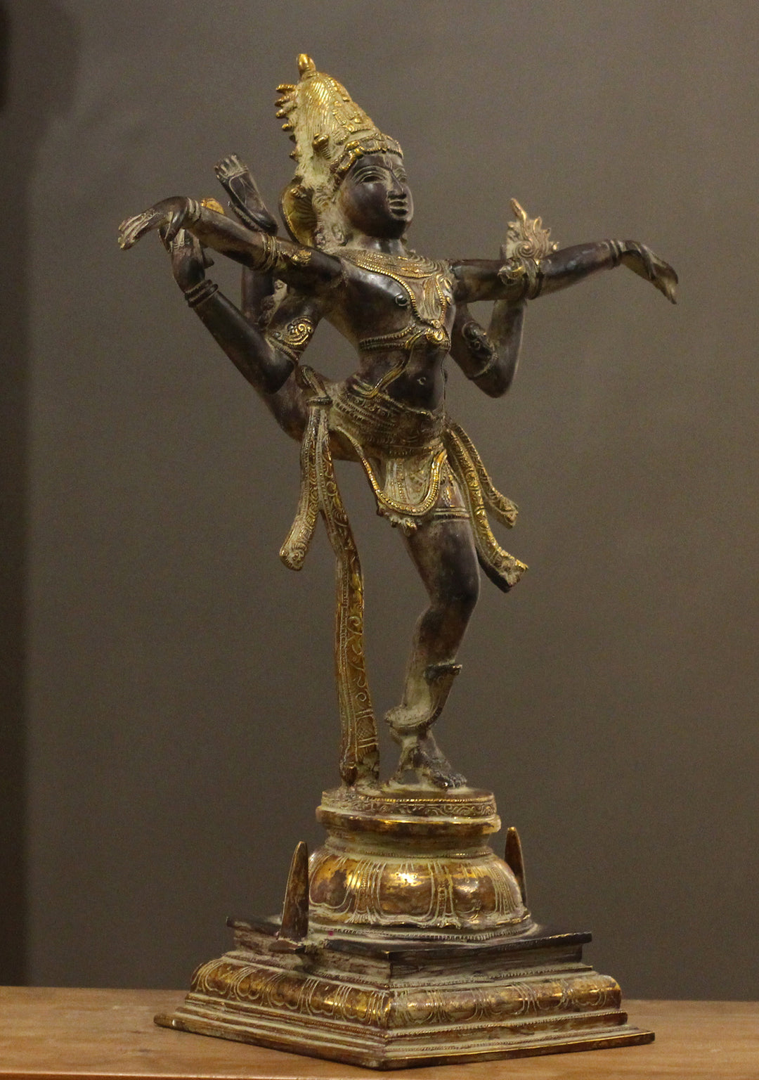 Tandav Shiva in Brass – Antique Black and Gold Finish
