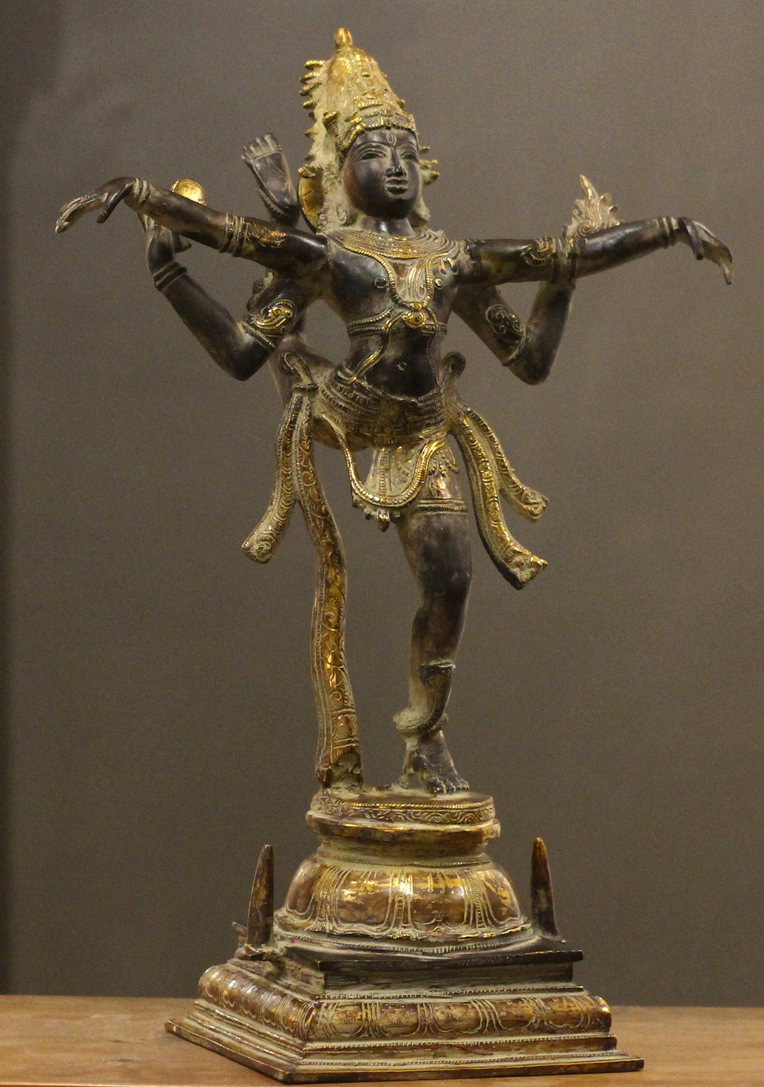 Tandav Shiva in Brass – Antique Black and Gold Finish