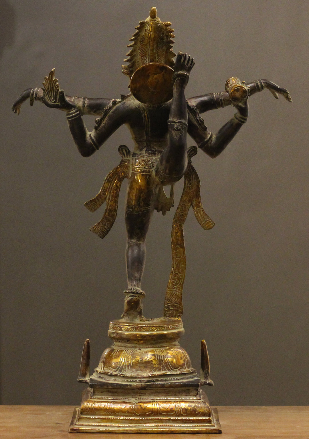 Tandav Shiva in Brass – Antique Black and Gold Finish