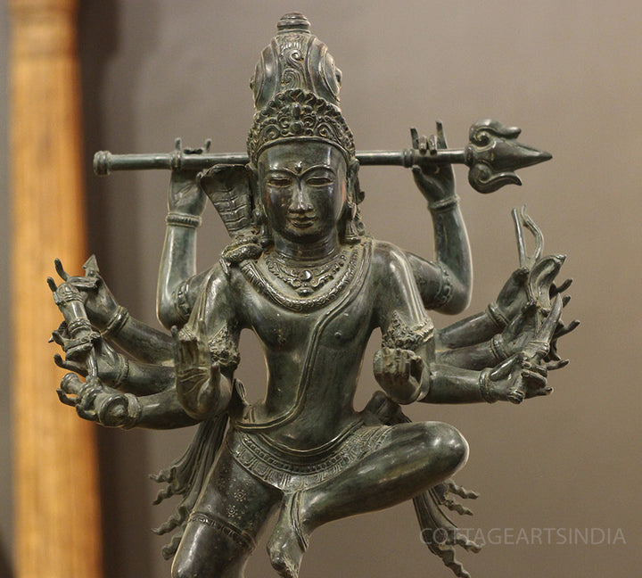 Exceptional Bronze Balinese Dancing Shiva – 10 Hands with Trident