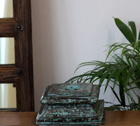 Vintage Teak Wood Haveli Pillar Base | Reclaimed Wooden Pedestal Stand