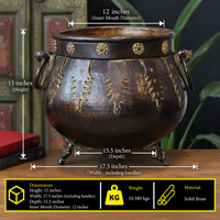 Vintage Brass Planter – Antique Repurposed Brass Pot