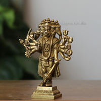 Handcrafted Brass Panchmukhi Hanuman Idol – Five-Faced Hanuman Statue