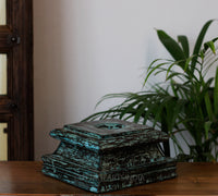 Vintage Teak Wood Haveli Pillar Base | Reclaimed Wooden Pedestal Stand