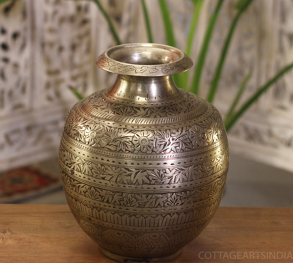 Brass Vintage Planter Silver Finish