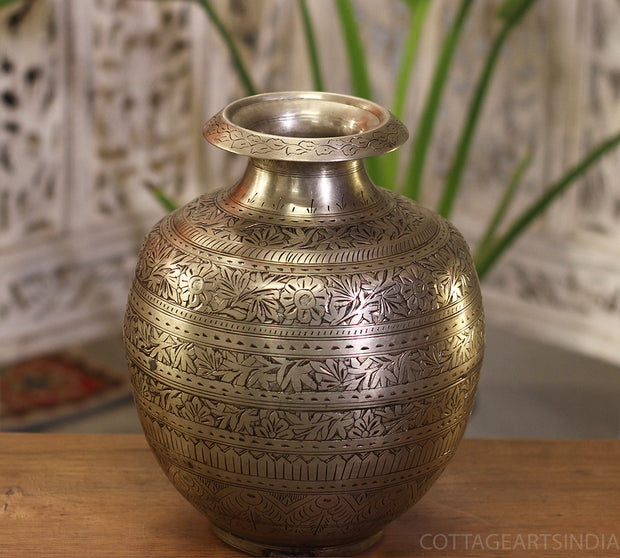 Brass Vintage Planter Silver Finish
