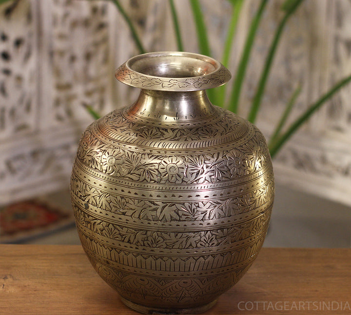 Brass Vintage Planter Silver Finish