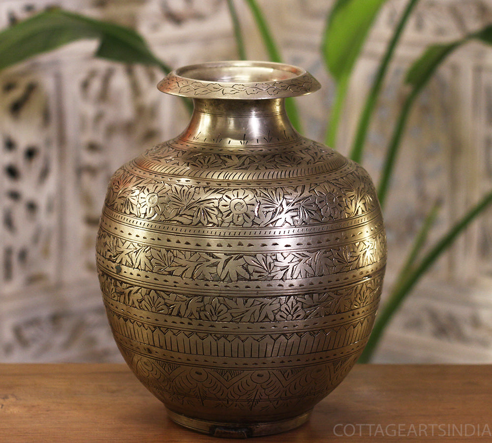 Brass Vintage Planter Silver Finish